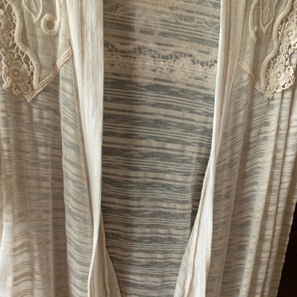 Blu Pepper Crochet Waterfall Cardigan - sz S - Picture 3 of 10